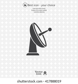 Radar Vector icon satellite dish tv technology.