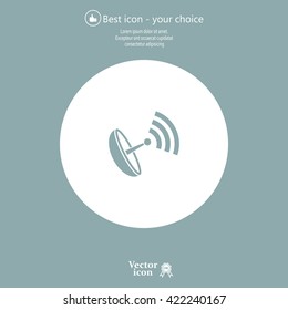 Radar Vector icon satellite dish tv technology.