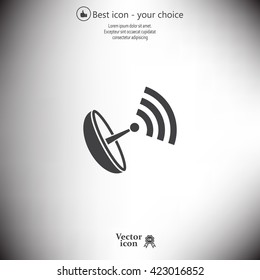 Radar Vector icon satellite dish tv technology.