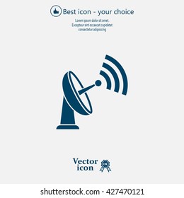 Radar Vector icon satellite dish tv technology.