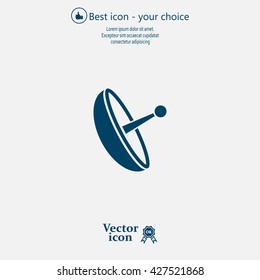 Radar Vector icon satellite dish tv technology.