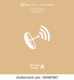 Radar Vector icon satellite dish tv technology.