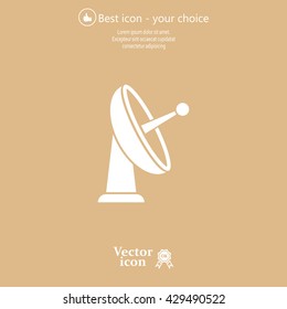 Radar Vector icon satellite dish tv technology.