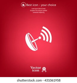Radar Vector icon satellite dish tv technology.
