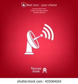 Radar Vector icon satellite dish tv technology.