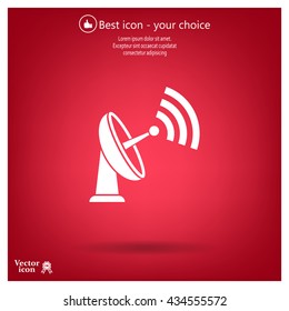 Radar Vector icon satellite dish tv technology.
