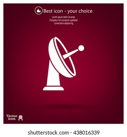 Radar Vector icon satellite dish tv technology.