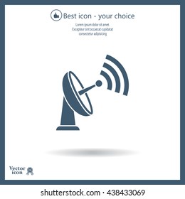 Radar Vector icon satellite dish tv technology.
