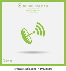Radar Vector icon satellite dish tv technology.