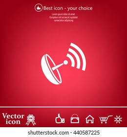 Radar Vector icon satellite dish tv technology.
