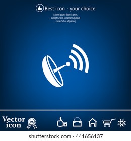 Radar Vector icon satellite dish tv technology.