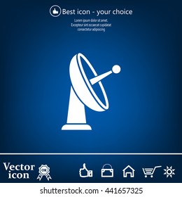 Radar Vector icon satellite dish tv technology.