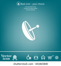 Radar Vector icon satellite dish tv technology.