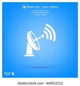 Radar Vector icon satellite dish tv technology.