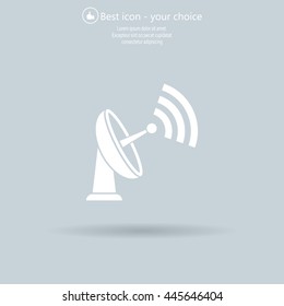 Radar Vector icon satellite dish tv technology.