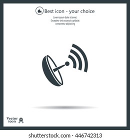 Radar Vector icon satellite dish tv technology.