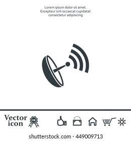 Radar Vector icon satellite dish tv technology.