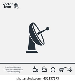 Radar Vector icon satellite dish tv technology.
