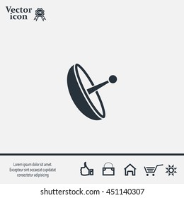 Radar Vector icon satellite dish tv technology.