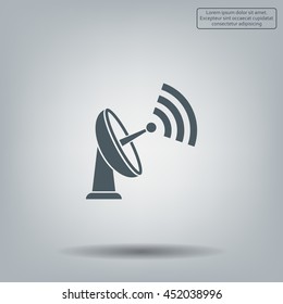 Radar Vector icon satellite dish tv technology.