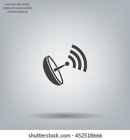 Radar Vector icon satellite dish tv technology.