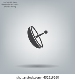 Radar Vector icon satellite dish tv technology.