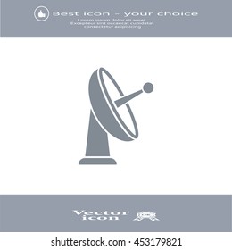 Radar Vector icon satellite dish tv technology.