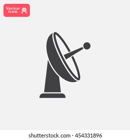 Radar Vector icon satellite dish tv technology.