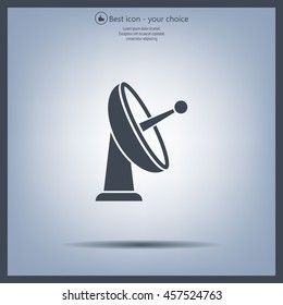 Radar Vector icon satellite dish tv technology.