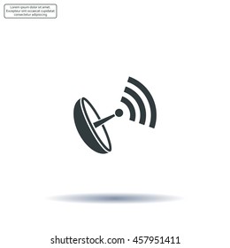Radar Vector icon satellite dish tv technology.