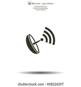 Radar Vector icon satellite dish tv technology.