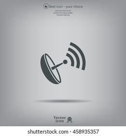Radar Vector icon satellite dish tv technology.