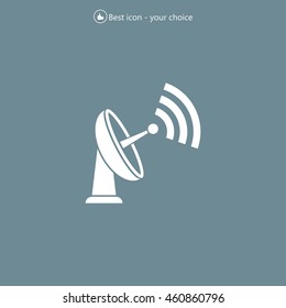 Radar Vector icon satellite dish tv technology.
