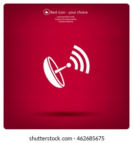 Radar Vector icon satellite dish tv technology.