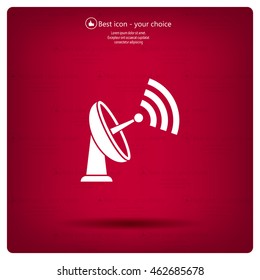 Radar Vector icon satellite dish tv technology.