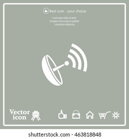 Radar Vector icon satellite dish tv technology.