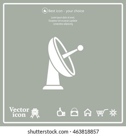 Radar Vector icon satellite dish tv technology.