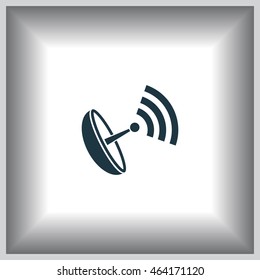 Radar Vector icon satellite dish tv technology.