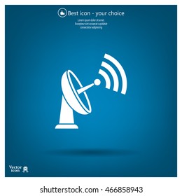 Radar Vector icon satellite dish tv technology.