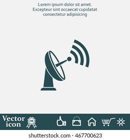 Radar Vector icon satellite dish tv technology.