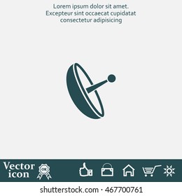 Radar Vector icon satellite dish tv technology.