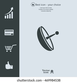 Radar Vector icon satellite dish tv technology.