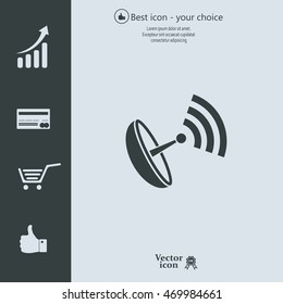 Radar Vector icon satellite dish tv technology.