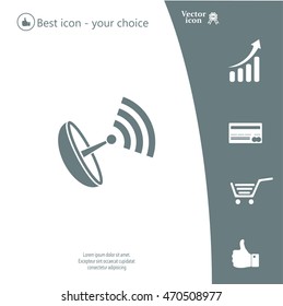 Radar Vector icon satellite dish tv technology.