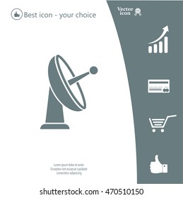 Radar Vector icon satellite dish tv technology.
