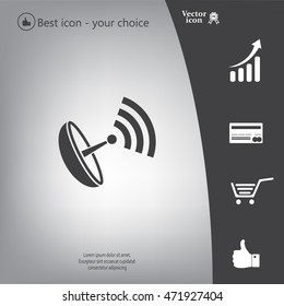 Radar Vector icon satellite dish tv technology.