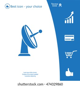 Radar Vector icon satellite dish tv technology.