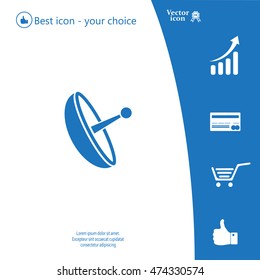 Radar Vector icon satellite dish tv technology.