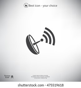 Radar Vector icon satellite dish tv technology.