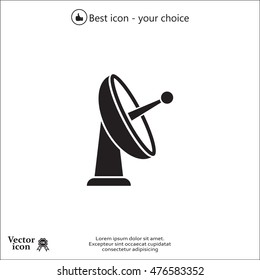 Radar Vector icon satellite dish tv technology.